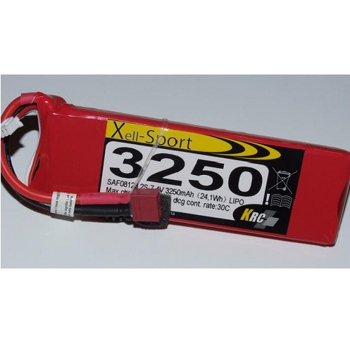Lipo Xell-Sport 7.4V 3250MAH 2S 30C