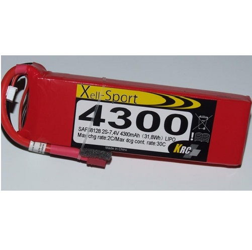 Lipo Xell-Sport 7,4V 4300MAH 2S 30C