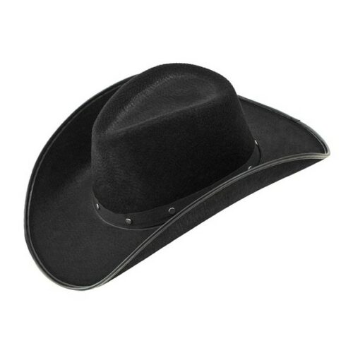Cappello Cowboy adulto nero borchiato