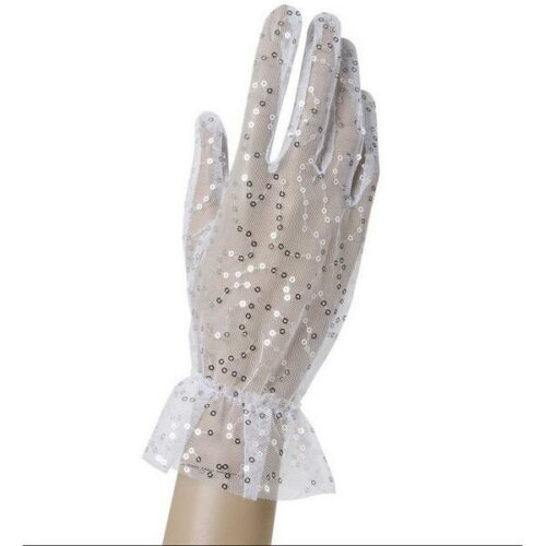 Guanti bianchi paiettes
