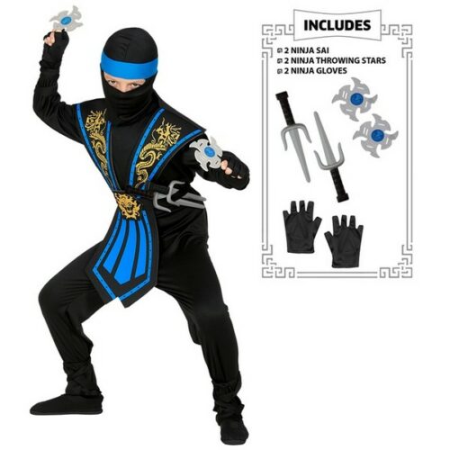 Costume  Ninja Blu con armi  5-6