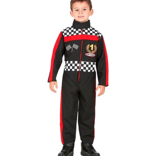 Costume Pilota F1 nero 4-5 anni