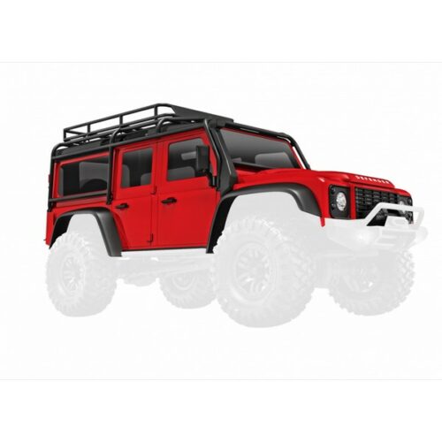 CARROZZERIA LAND ROVER DEFENDER 1:18 IN ABS, COMPLETA DI ACCESSORI E AGGANCI CLIPLESS - VERNICIATA ROSSA