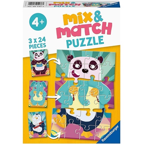 Puzzle 3x24 pezzi Mix & Match Animali musicali