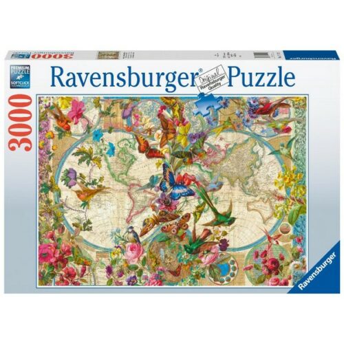 Puzzle 3000 pezzi: Mappamondo Flora e Fauna