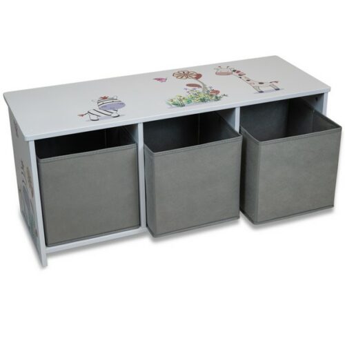 Fatto di Legno - Mobile Portagiochi con cestoni in tessuto