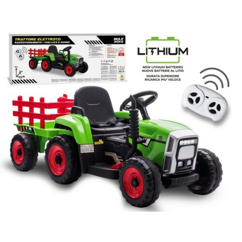 Trattore elettrico Verde luci e suoni