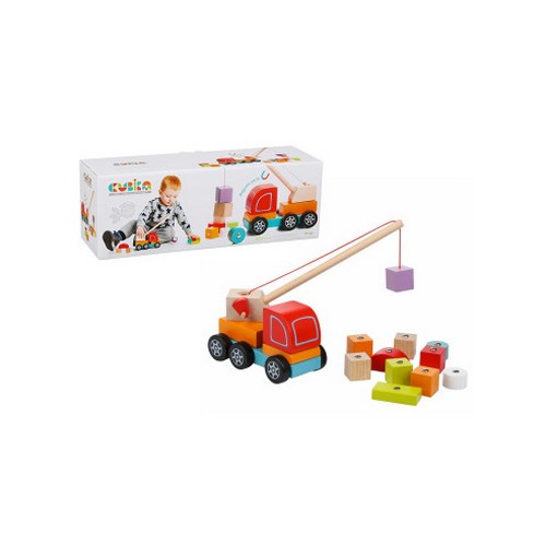 Camion Gru in legno magnetico