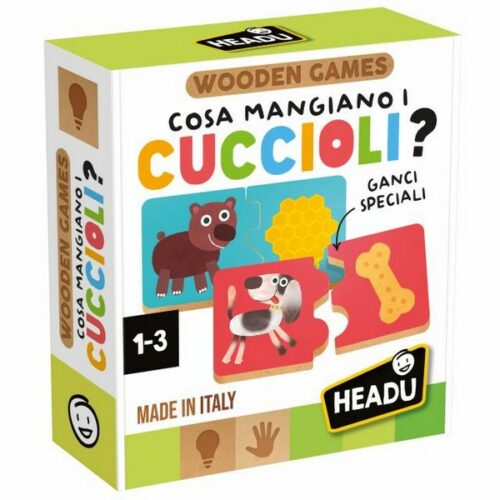 Wooden Game - Cosa mangiano i cuccioli