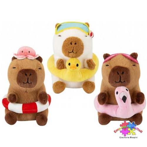 CAPIBARA con acc.nuoto 20cm peluche ass.to