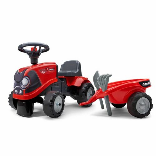 Trattore CASE IH cavalcabile + rimorchio