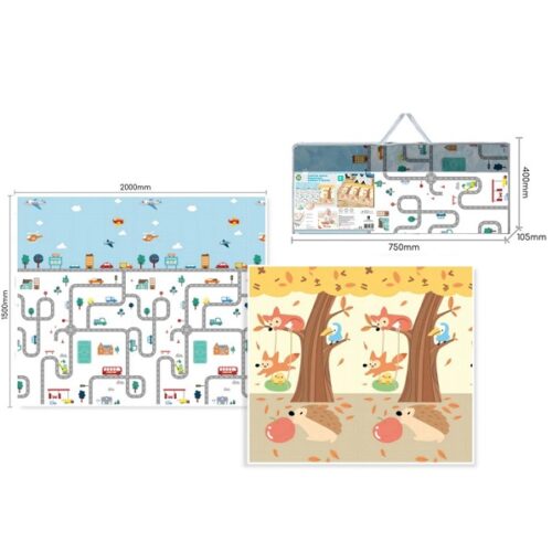 TAPPETO Gioco  pieghevole - Animali e veicoli 150x200mm